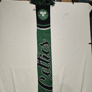 FOCO Boston Celtics Reversible Scarf NBA Official Fringed Big Logo Green Black